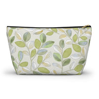 Cherry Plum Leaves Accessory Pouch w T-bottom in Green